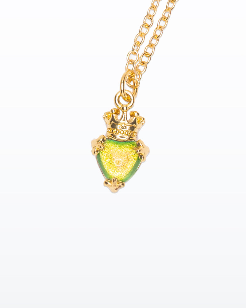 Collana Royal Heart – Cuore Verde con Corona